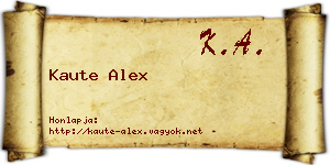 Kaute Alex névjegykártya